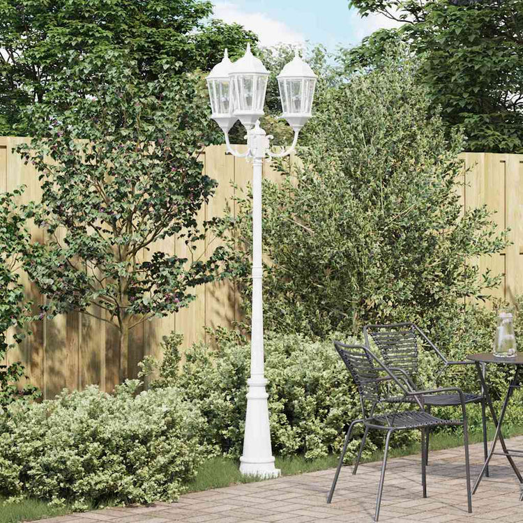 Vidaxx Gartenbeleuchtung weiß 61 x 53 x 235 cm Aluminium und Glas