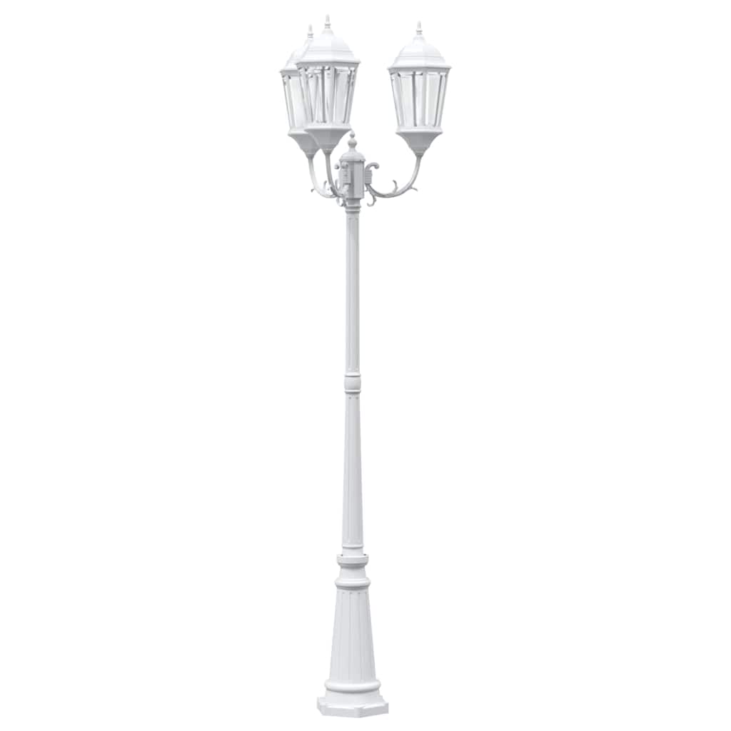 Vidaxx Gartenbeleuchtung weiß 61 x 53 x 235 cm Aluminium und Glas