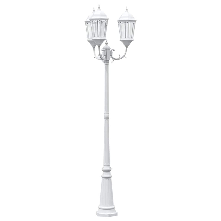 Vidaxx Gartenbeleuchtung weiß 61 x 53 x 235 cm Aluminium und Glas