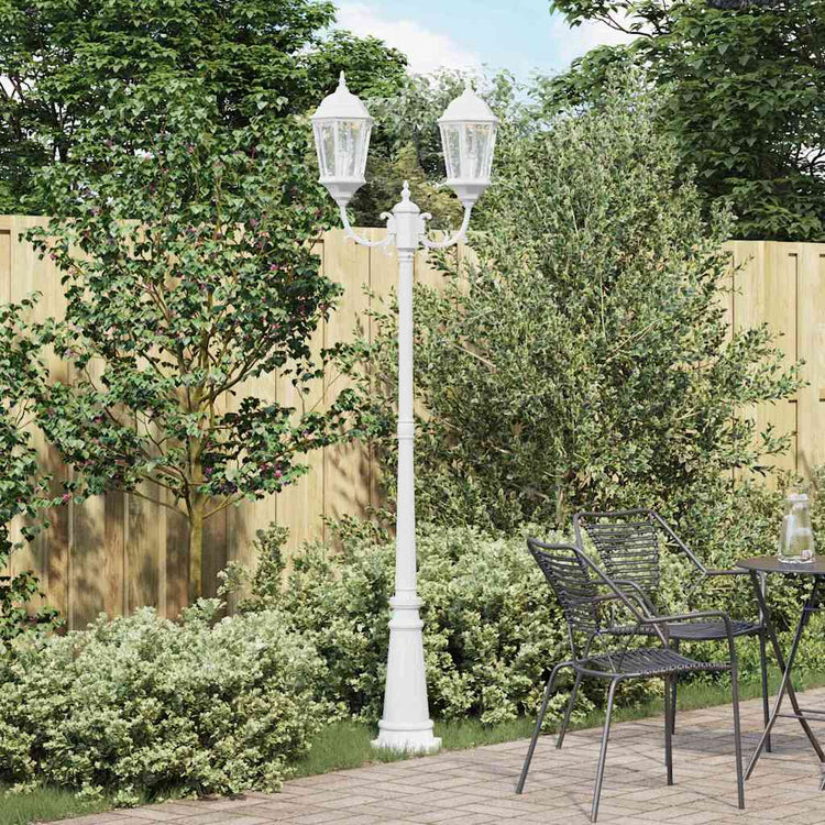 Vidaxx Gartenbeleuchtung weiß 68 x 20 x 235 cm Aluminium und Glas