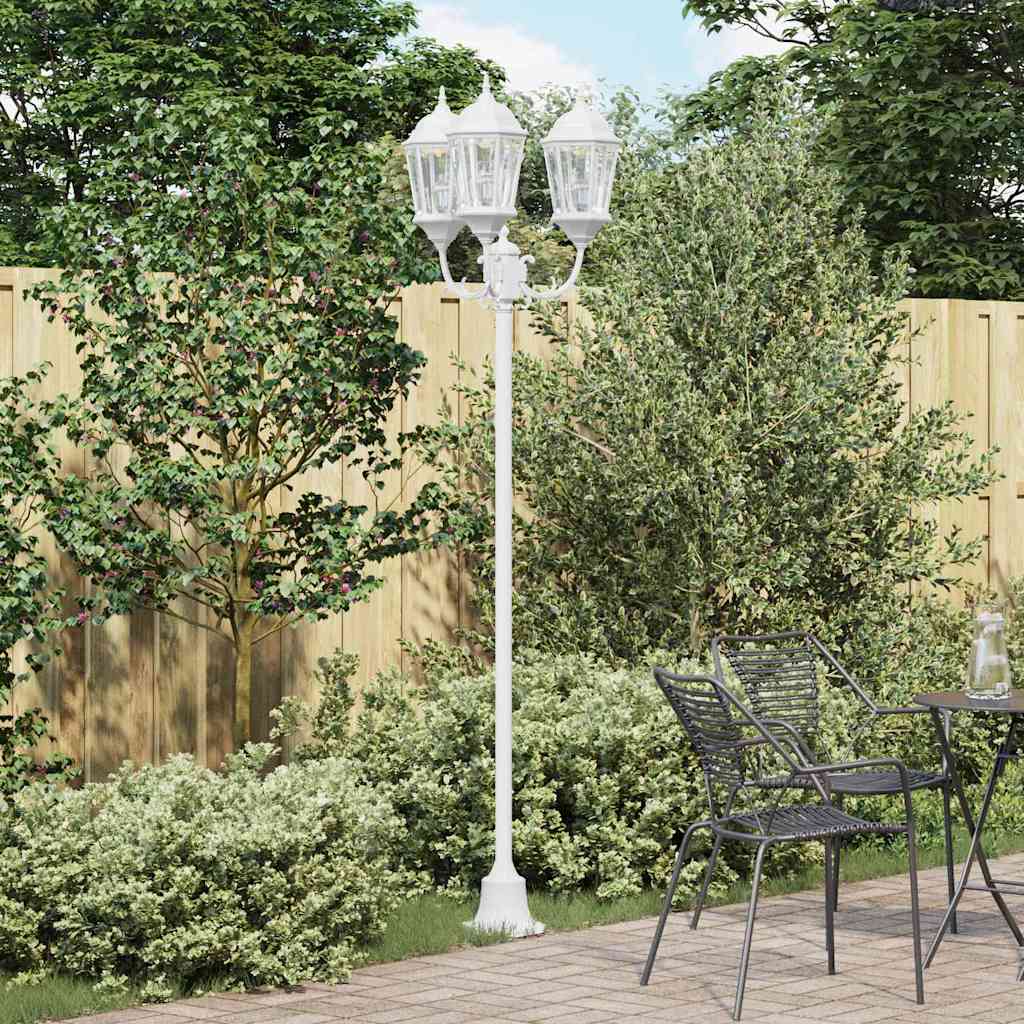 Vidaxx Gartenbeleuchtung weiß 57 x 49 x 241 cm Aluminium und Glas