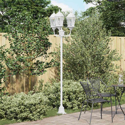 Vidaxx Gartenbeleuchtung weiß 57 x 49 x 241 cm Aluminium und Glas