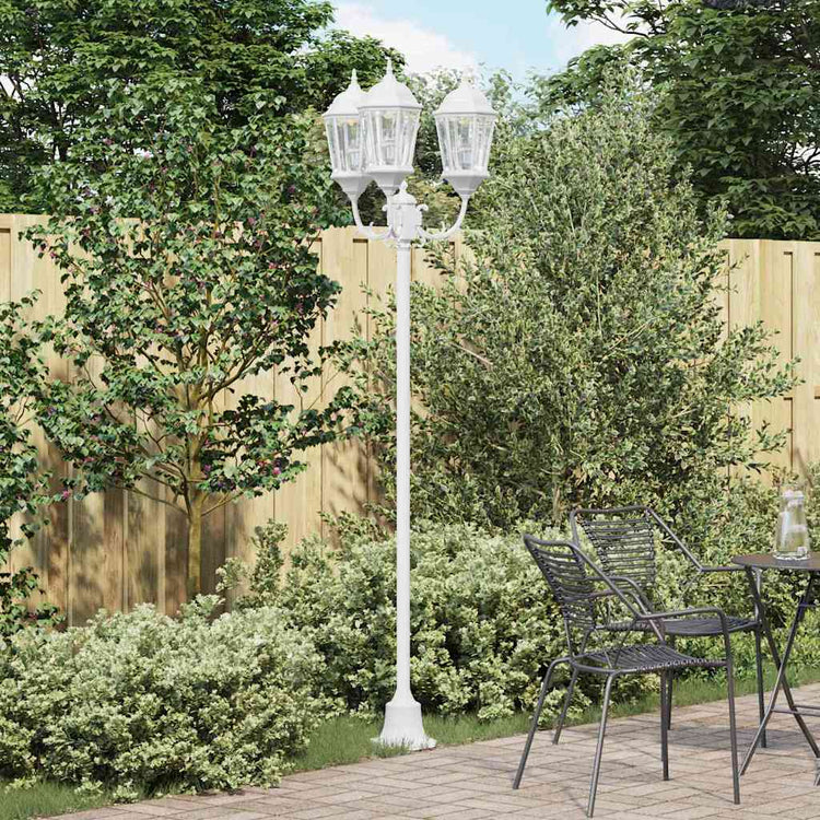 Vidaxx Gartenbeleuchtung weiß 57 x 49 x 241 cm Aluminium und Glas