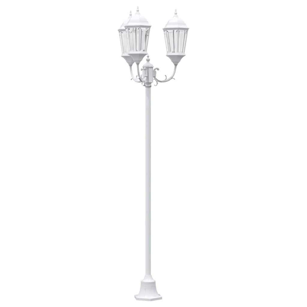 Vidaxx Gartenbeleuchtung weiß 57 x 49 x 241 cm Aluminium und Glas