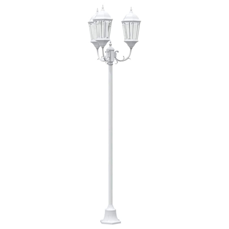Vidaxx Gartenbeleuchtung weiß 57 x 49 x 241 cm Aluminium und Glas