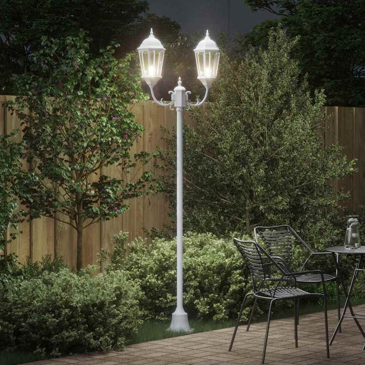 Vidaxx Gartenbeleuchtung weiß 68 x 20 x 235 cm Aluminium und Glas