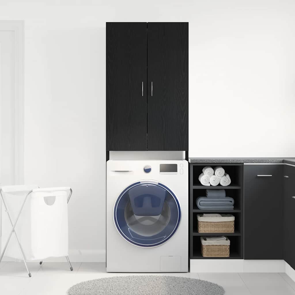 Vidaxx Waschmaschinenschrank 64 x 25,5 x 190 cm, Farbe Eiche schwarz
