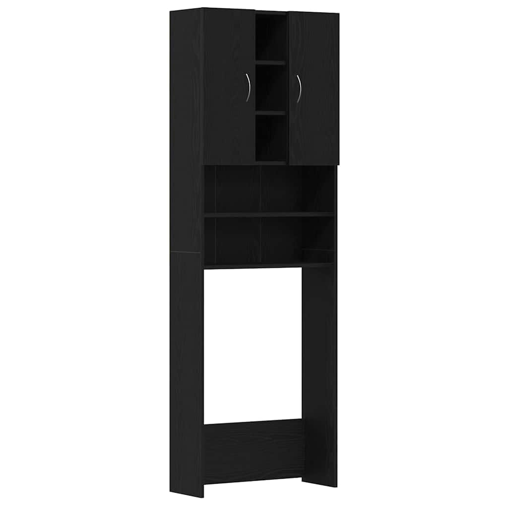Vidaxx Waschmaschinenschrank 64 x 25,5 x 190 cm, Farbe Eiche schwarz
