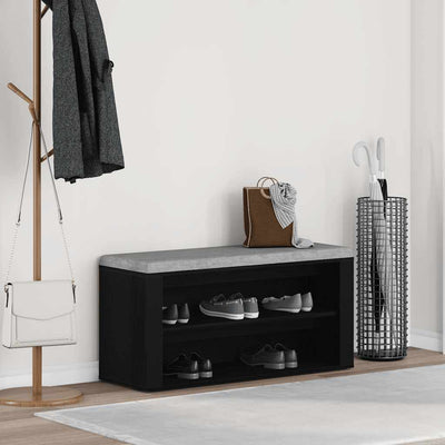 Vidaxx Schuhbank 100x35x45 cm, fertiges Holz, schwarze Eiche
