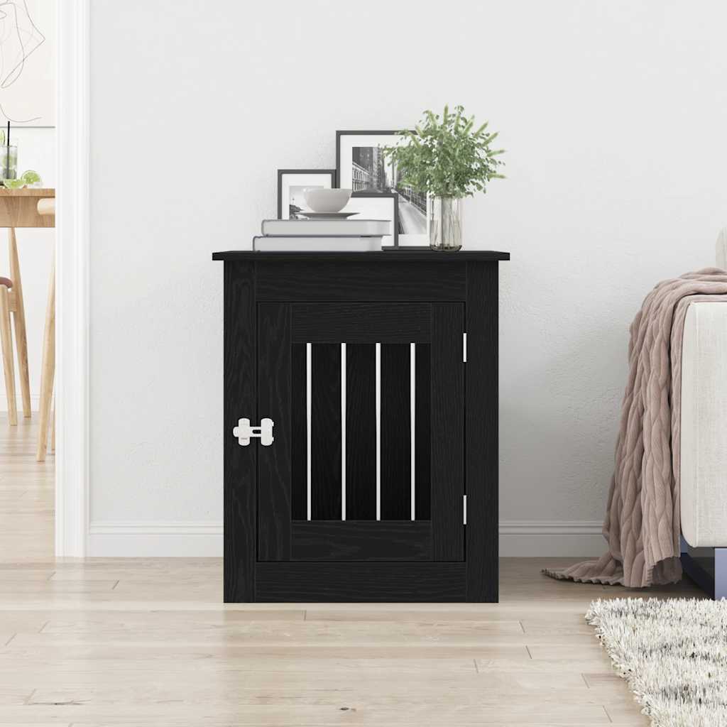 Vidaxxl Hundebox-Möbel 55 x 75 x 65 cm, fertiges Holz, schwarze Eiche