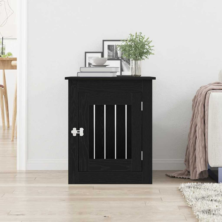 Vidaxxl Hundebox-Möbel 55 x 75 x 65 cm, fertiges Holz, schwarze Eiche
