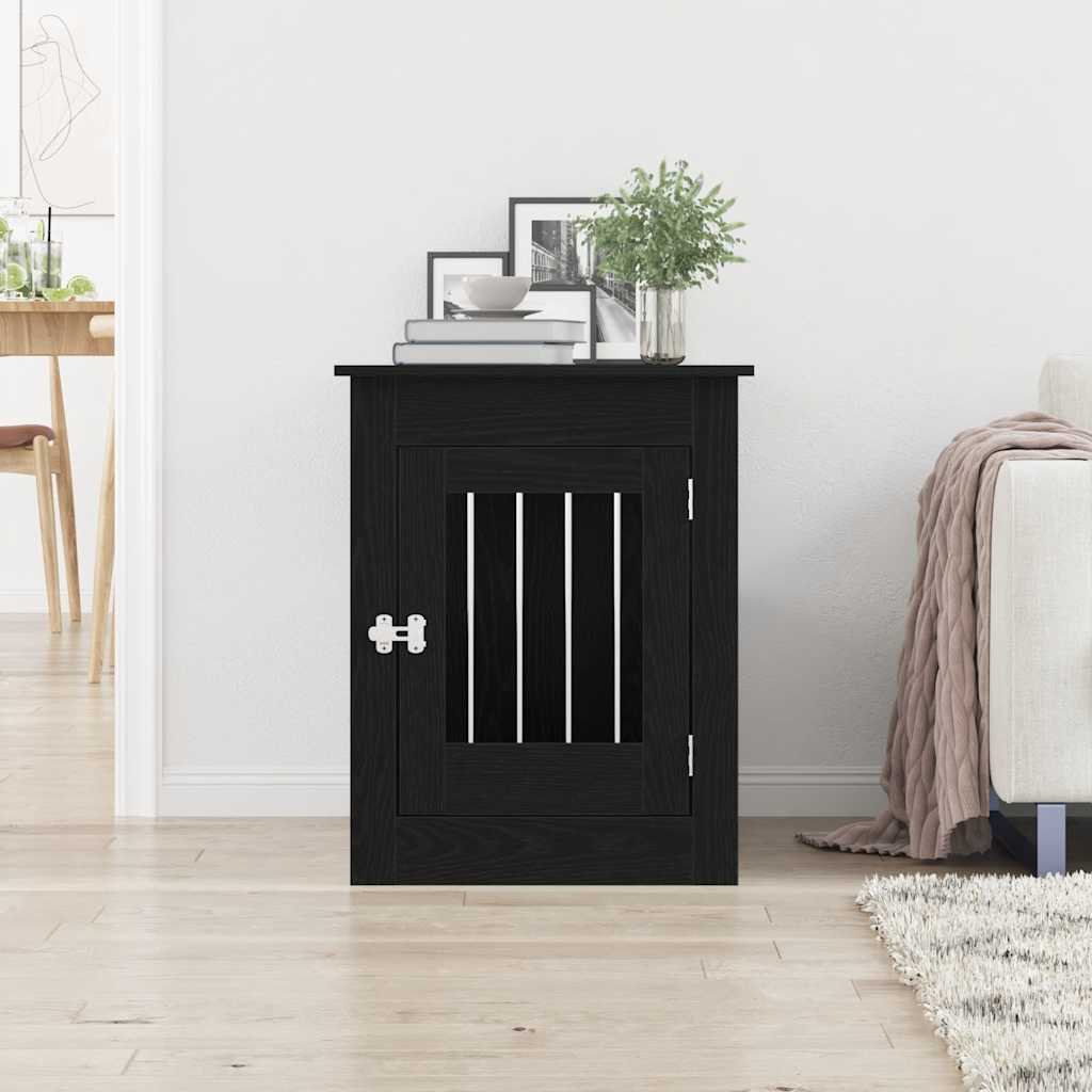Vidaxxl Hundebox-Möbel 55 x 80 x 68 cm, fertiges Holz, schwarze Eiche