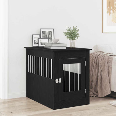 Vidaxxl Hundebox-Möbel 55 x 80 x 68 cm, fertiges Holz, schwarze Eiche