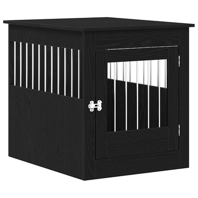 Vidaxxl Hundebox-Möbel 64,5 x 80 x 71 cm, Holzwerkstoff, schwarz eichenfarben