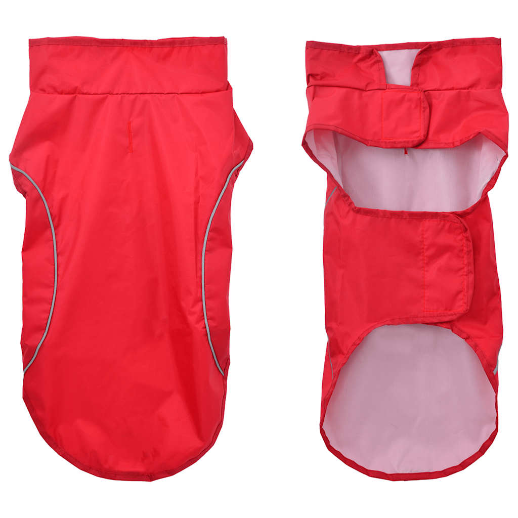 VidaXL Hunderegenmantel mit reflektierenden Streifen Polyester Rot XXS