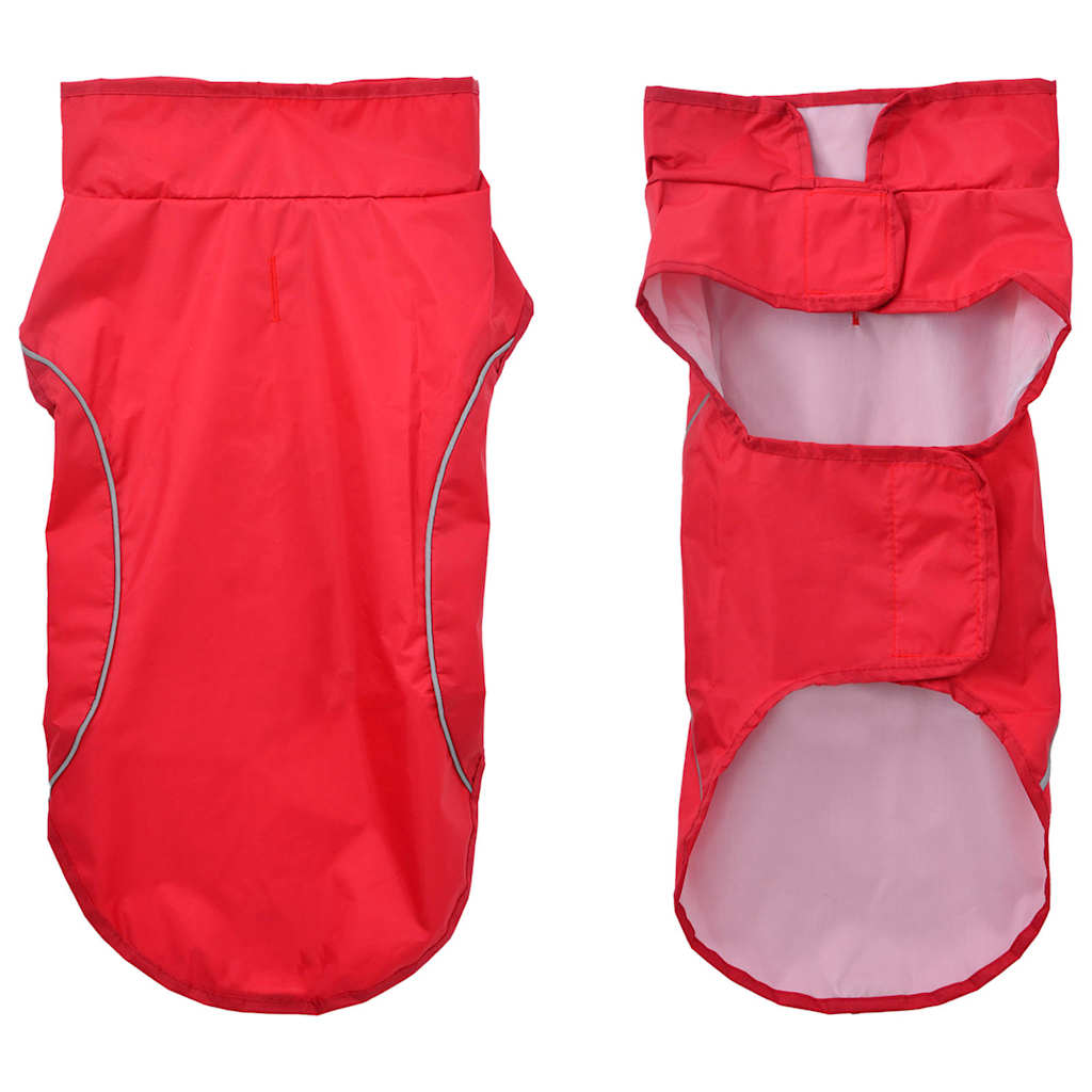 VidaXL Hunderegenmantel mit reflektierenden Streifen Polyester Rot XS