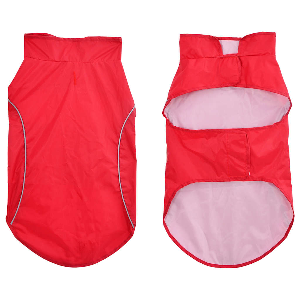 VidaXL Hunderegenmantel mit reflektierenden Streifen Polyester Rot XL