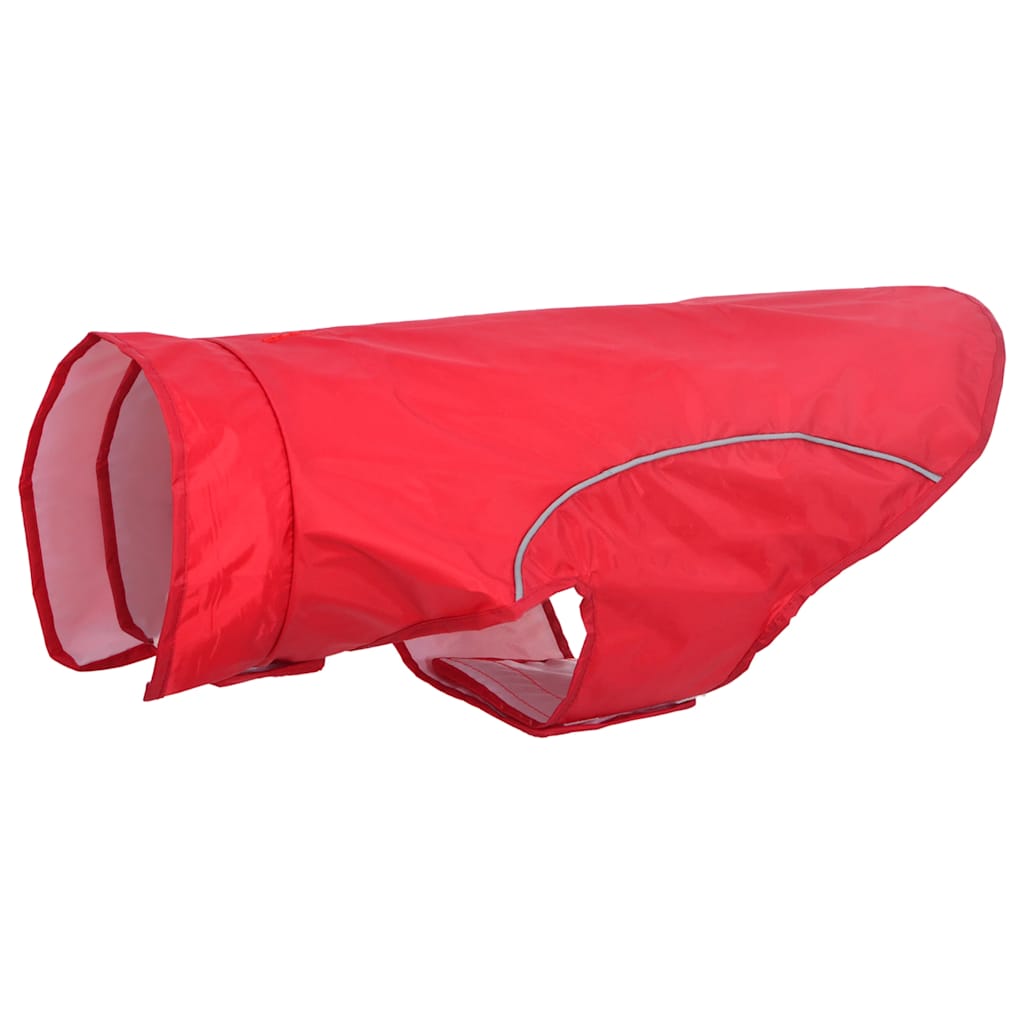 Vidaxxl Hunderegenmantel mit reflektierenden Streifen Polyester Rot 2XL