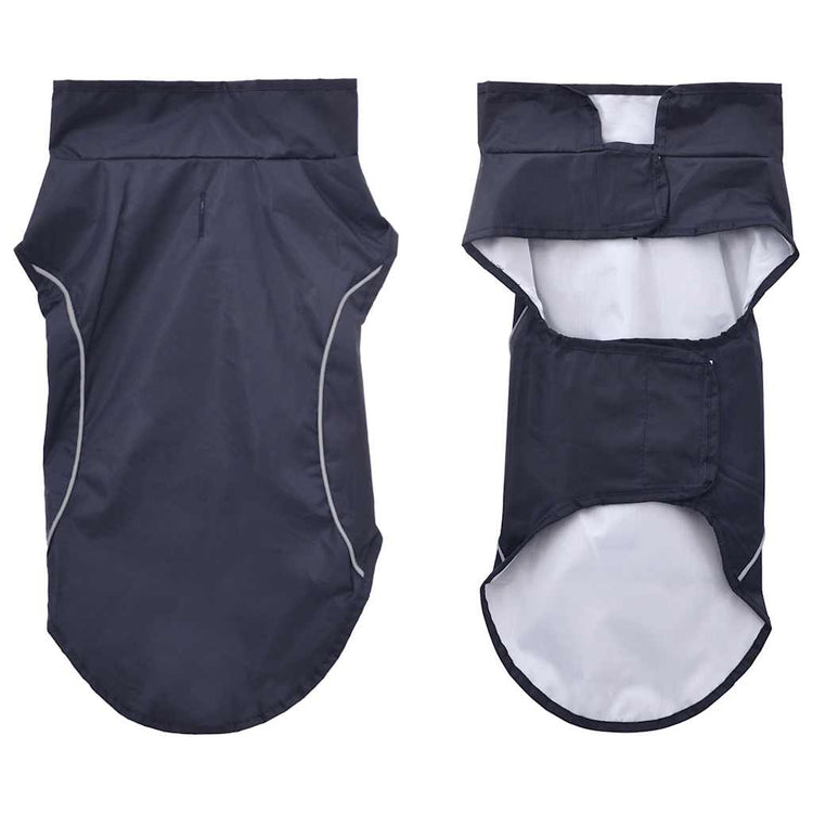 VidaXL Hunderegenmantel mit reflektierenden Streifen Polyester Blau XS