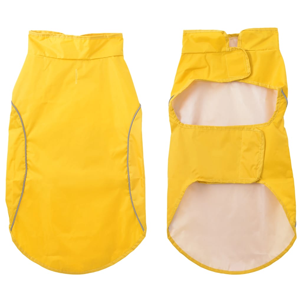 Vidaxxl Hunderegenmantel mit reflektierenden Streifen Polyester Gelb 2XL