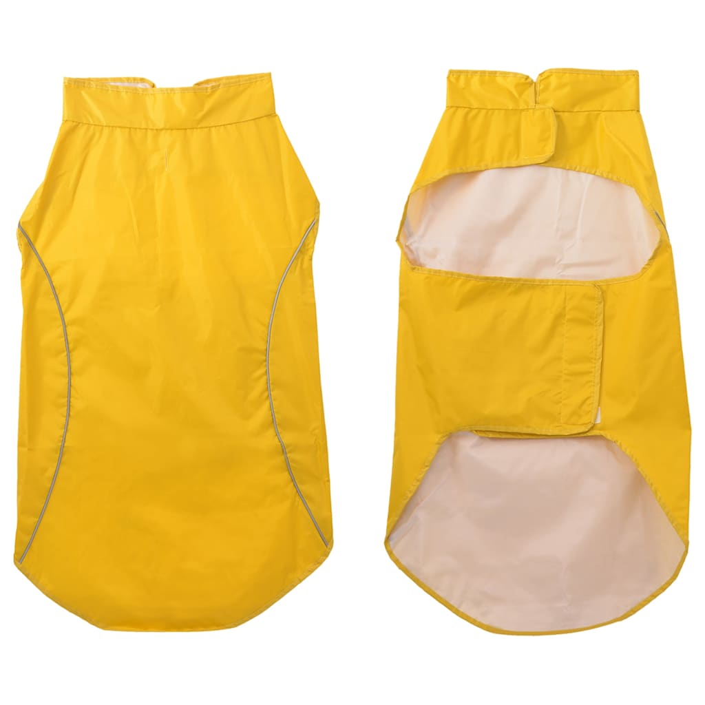 Vidaxxl Hunderegenmantel mit reflektierenden Streifen Polyester Gelb 3XL