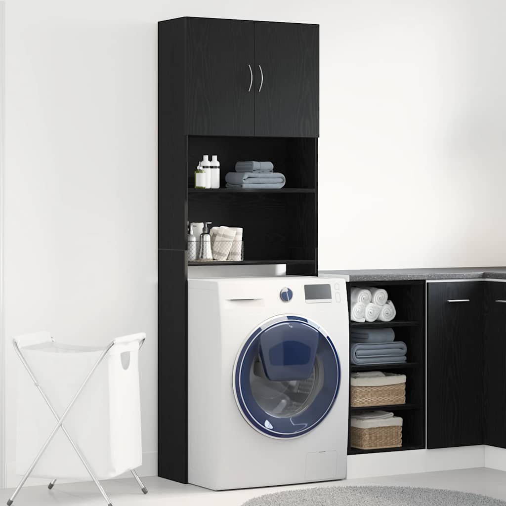 Vidaxx Waschmaschinenschrank 64x24x190 cm Spanplatte Eiche schwarz