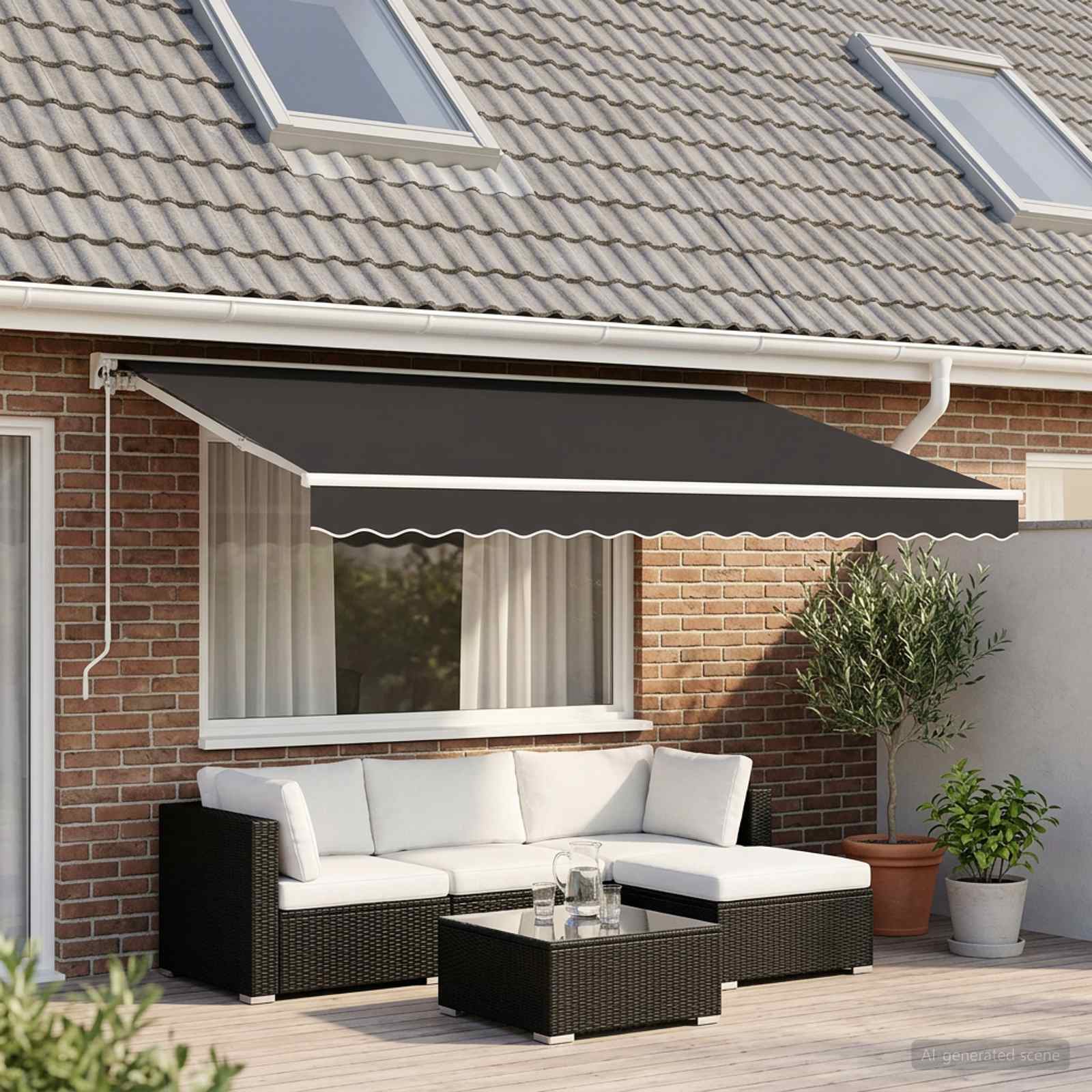 Vidaxx Ersatztuch für Markise Anthrazit 380 x 195 cm