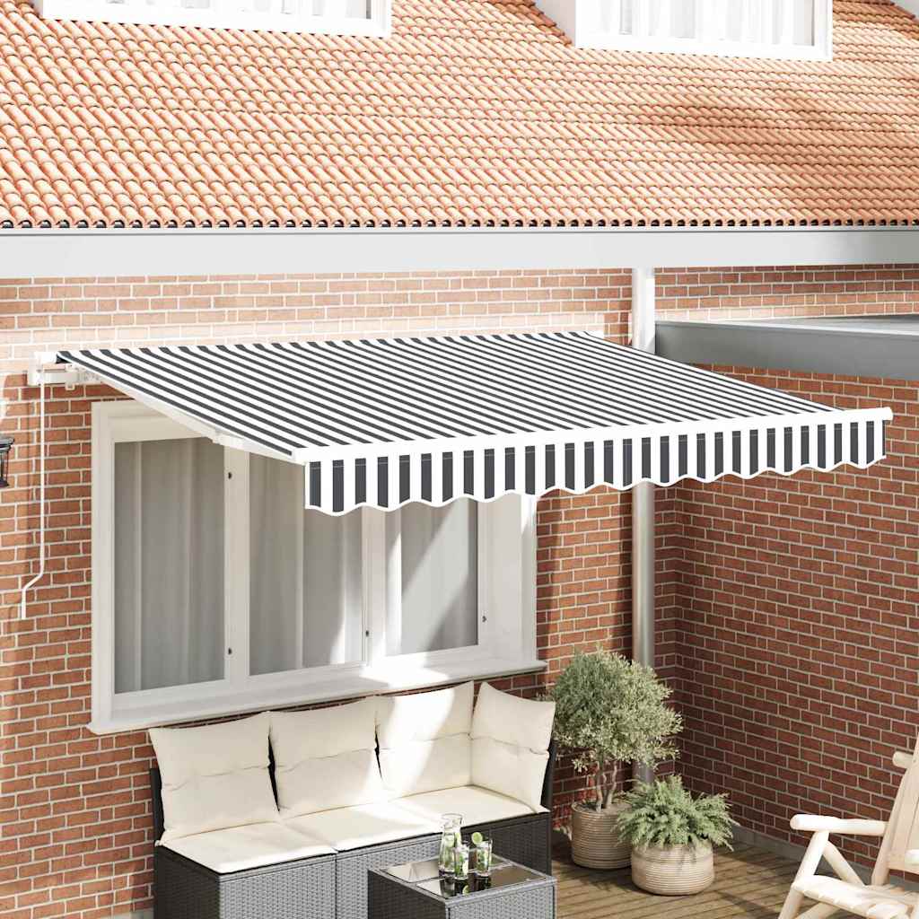Vidaxx Ersatztuch für Markise Anthrazit und Weiß 330 x 195 cm