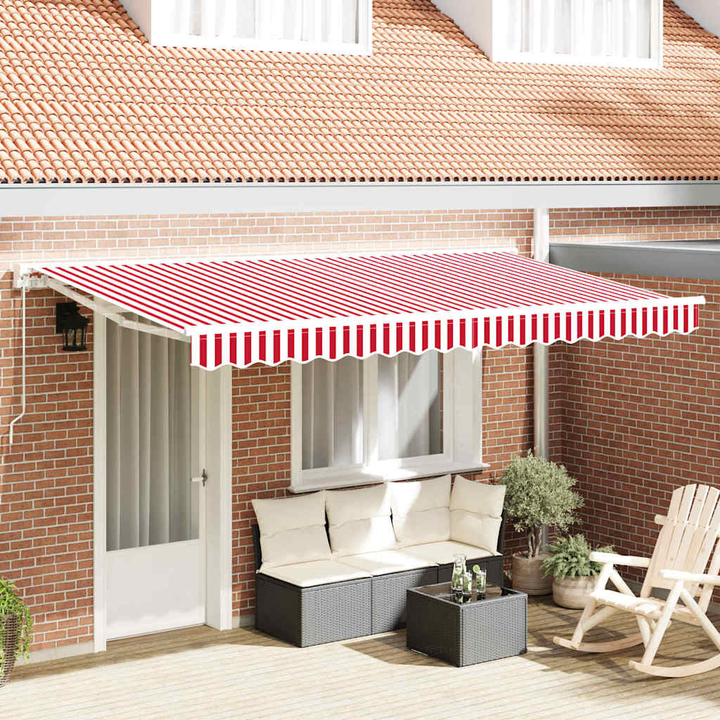 Vidaxx Ersatztuch für Markise rot und weiß 380 x 195 cm