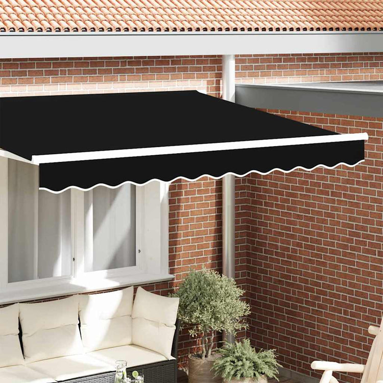 Vidaxl Marquis Volant schwarz 580 x 20 cm Leinwand