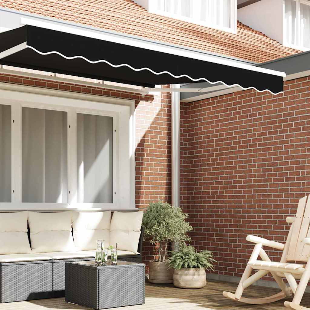 Vidaxl Marquis Volant schwarz 580 x 20 cm Leinwand