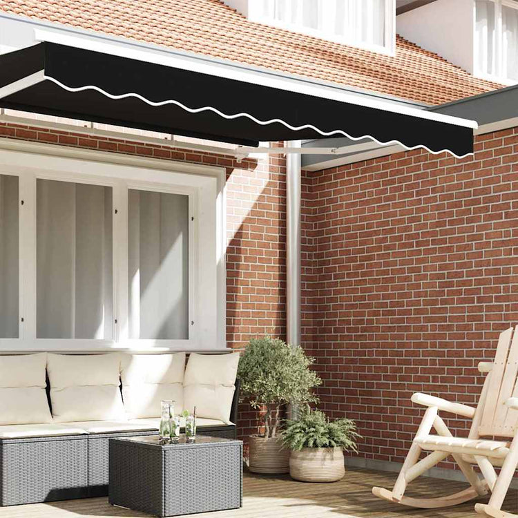 Vidaxl Marquis Volant schwarz 580 x 20 cm Leinwand