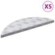 Vidaxl Treppenstufe halbmondförmig 5 Stück Silber 60 x 18 cm Aluminium