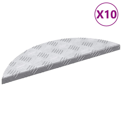 Vidaxl Treppenstufe Halbmond 10 Stück Silber 60 x 18 cm Aluminium