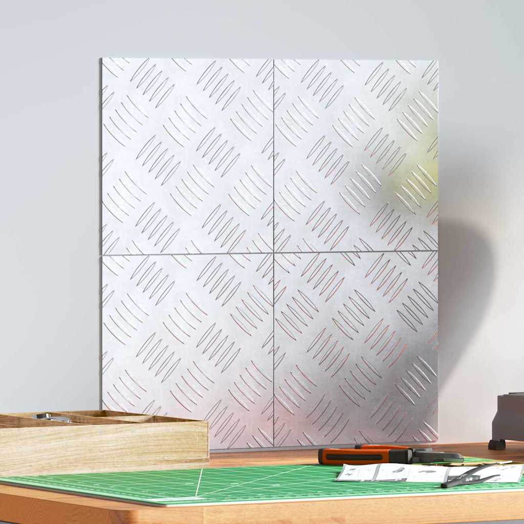 Vidaxxl Treppenstufe quadratisch 4 Stk. Silber 20 x 20 cm Aluminium