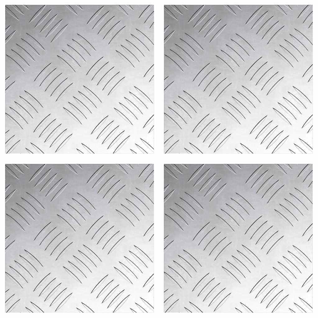 Vidaxxl Treppenstufe quadratisch 4 Stk. Silber 20 x 20 cm Aluminium