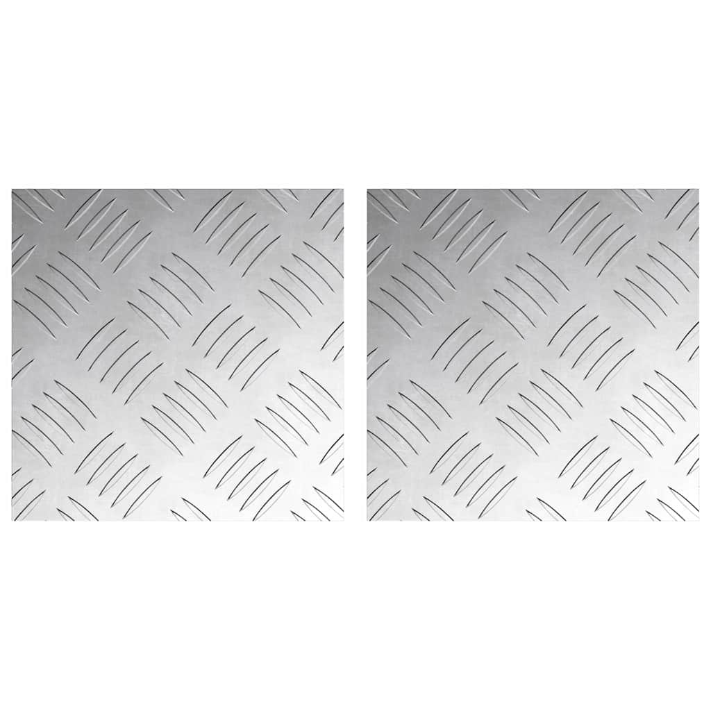 Vidaxxl Treppenstufe quadratisch 2 Stk. Silber 20 x 20 cm Aluminium