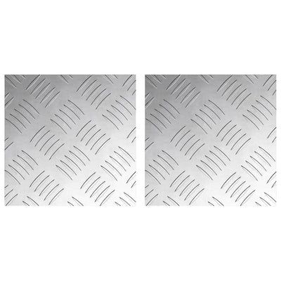 Vidaxxl Treppenstufe quadratisch 2 Stk. Silber 20 x 20 cm Aluminium