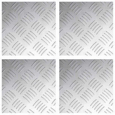 Vidaxxl Treppenstufe quadratisch 4 Stk. Silber 20 x 20 cm Aluminium