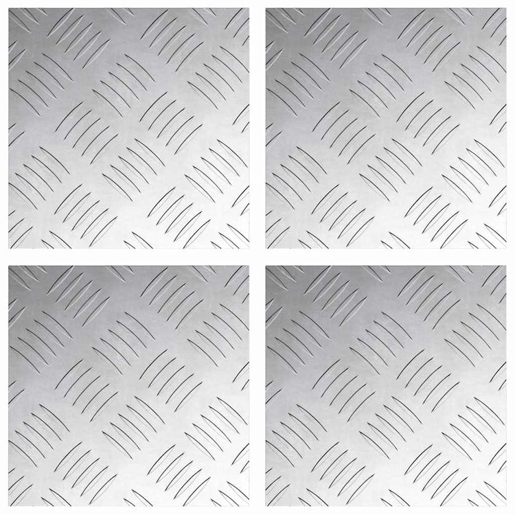 Vidaxxl Treppenstufe quadratisch 4 Stk. Silber 20 x 20 cm Aluminium
