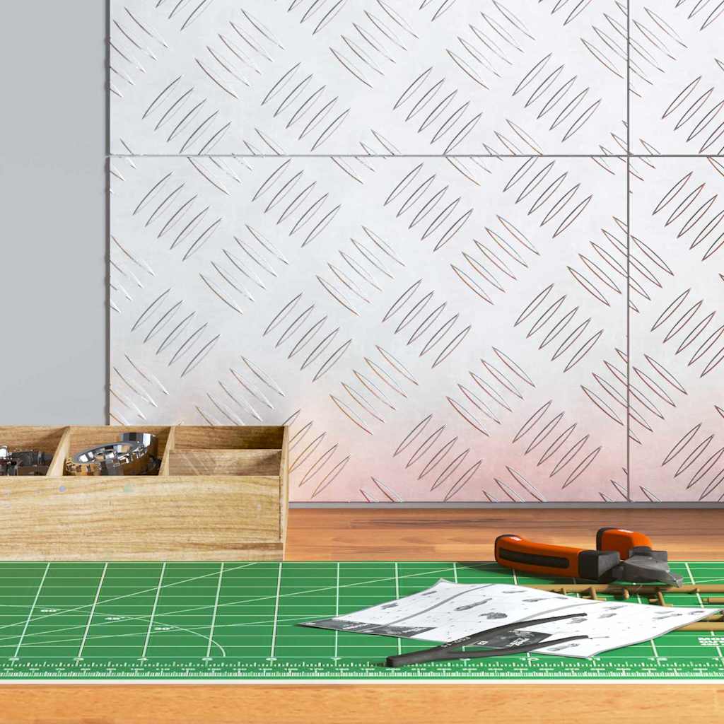 Vidaxx Treppenstufe rechteckig 4 Stk. Silber 30 x 20 cm Aluminium