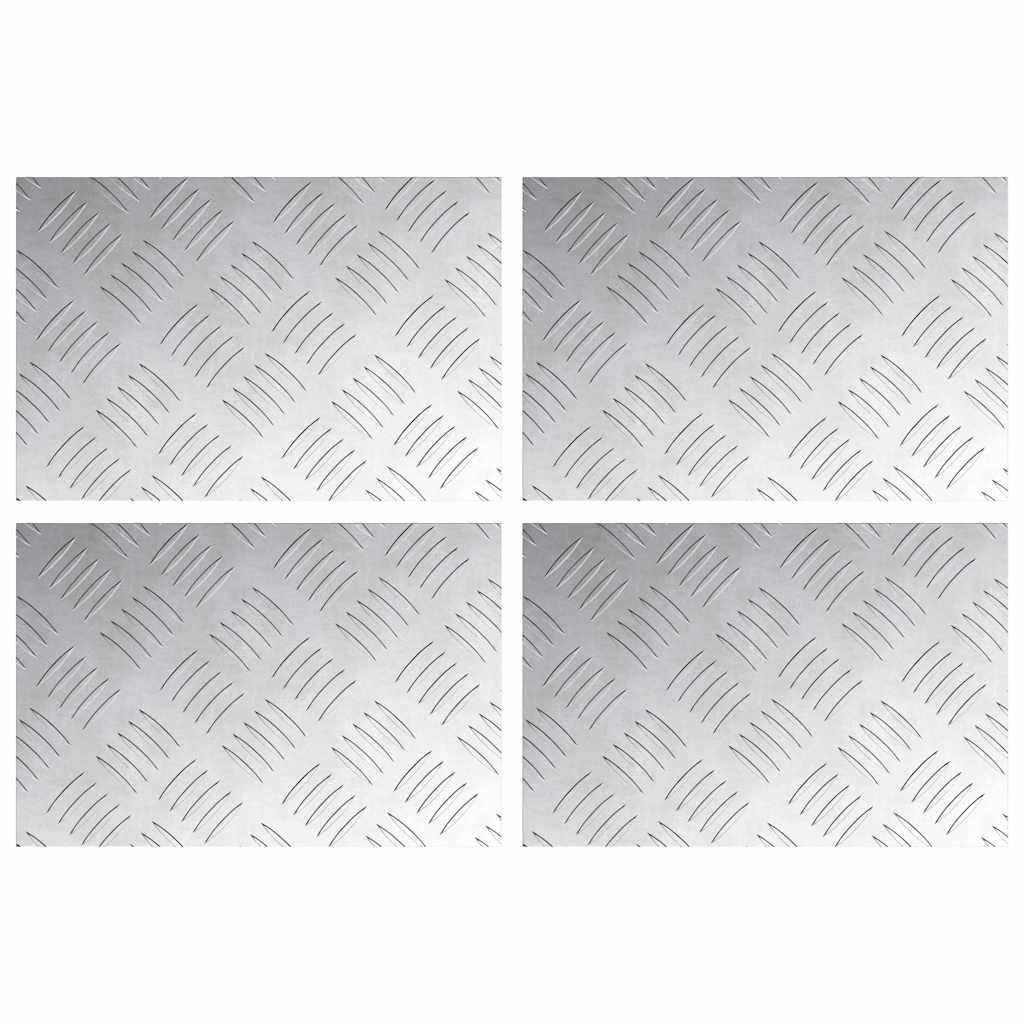 Vidaxx Treppenstufe rechteckig 4 Stk. Silber 30 x 20 cm Aluminium