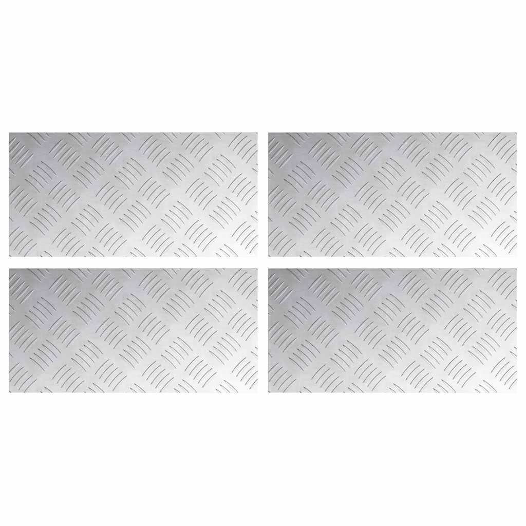 Vidaxx Treppenstufe rechteckig 4 Stk. Silber 40 x 20 cm Aluminium