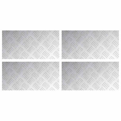 Vidaxx Treppenstufe rechteckig 4 Stk. Silber 40 x 20 cm Aluminium