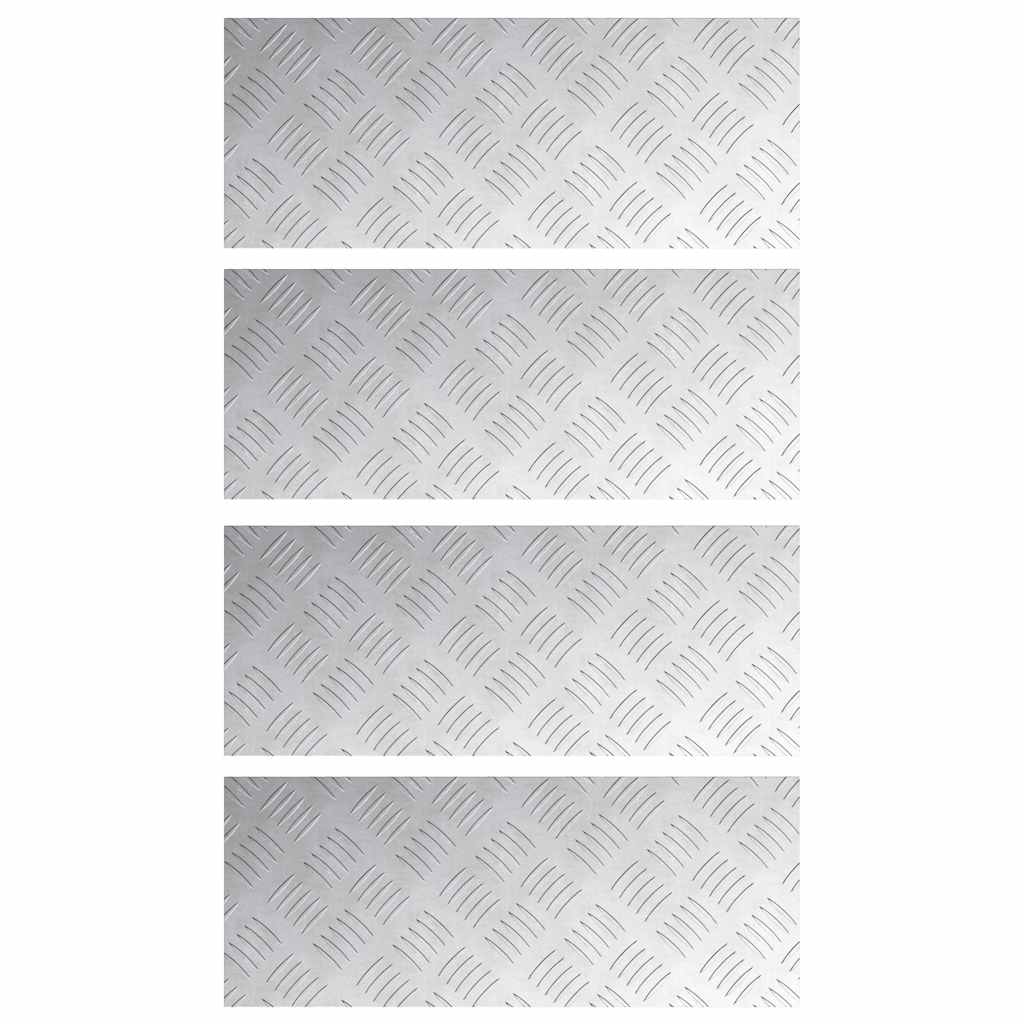 Vidaxxl Treppenstufe rechteckig 4 Stk. Silber 50 x 20 cm Aluminium