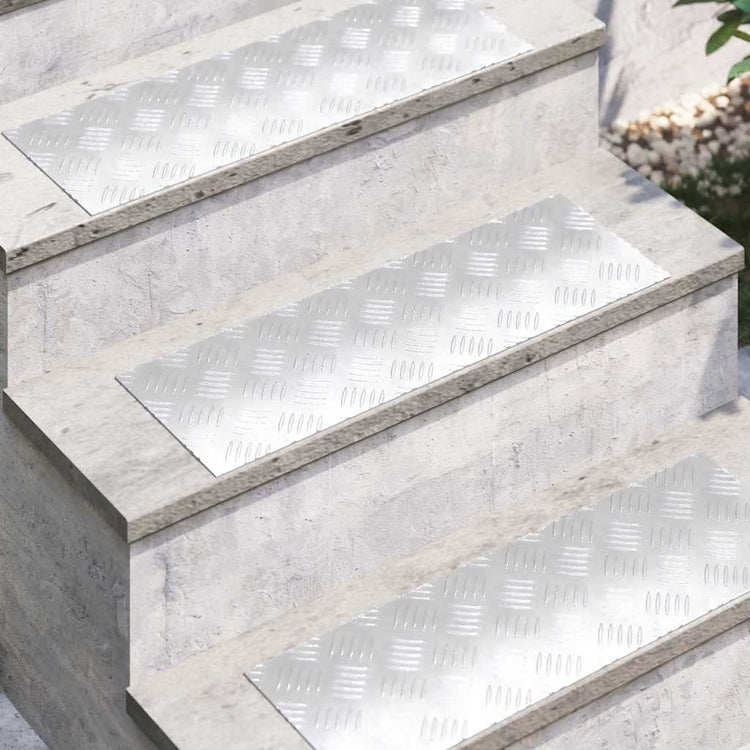 Vidaxx Treppenstufe rechteckig 4 Stk. Silber 60 x 20 cm Aluminium