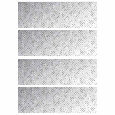 Vidaxx Treppenstufe rechteckig 4 Stk. Silber 60 x 20 cm Aluminium