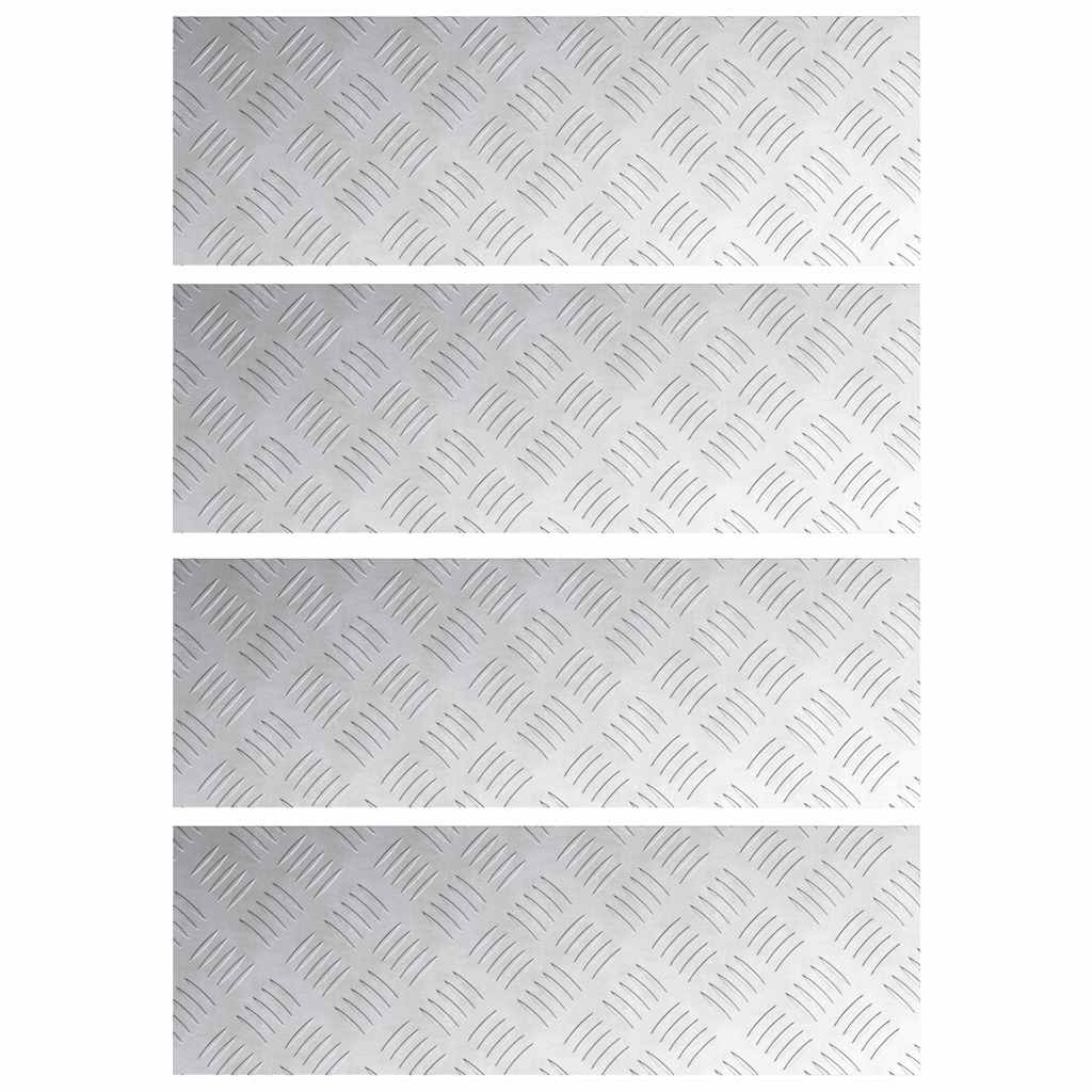 Vidaxx Treppenstufe rechteckig 4 Stk. Silber 60 x 20 cm Aluminium