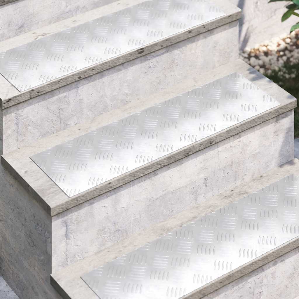 Vidaxx Treppenstufe rechteckig 4 Stk. Silber 70 x 20 cm Aluminium