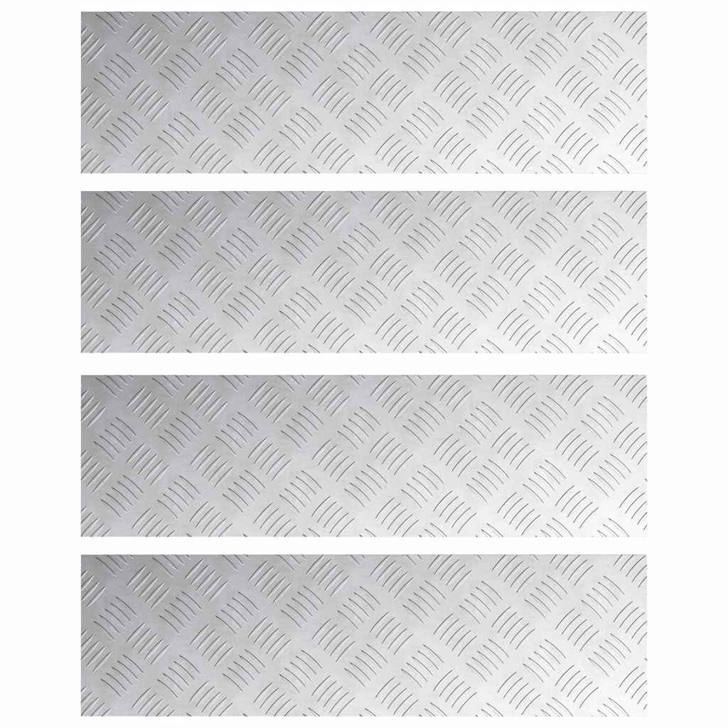 Vidaxx Treppenstufe rechteckig 4 Stk. Silber 70 x 20 cm Aluminium
